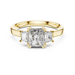 Anillo Solitario Personalizado con Corte Baguette y Radiante, con Diamante Cultivado en Laboratorio, en Oro Amarillo de 18 Quilates, para Fiestas, Bodas, Uso Diario, Regalo de Lujo para Mujer - Product Image 4