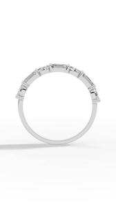 Sophisticated <b>Emerald</b> and Round Cut Alternating Simulated Diamond Sterling <b>Silver</b> Wedding Band Eternity <b>Ring</b> for Women Size 7 - Product Image 2