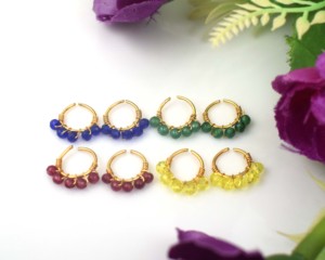 ต่างหูห่วงประดับพลอยขนาด 10 มม. ชุบทอง 18K แบบขายส่ง ตัวเรือนแบบ Bezel Setting |   ของขวัญงานแต่งงานแฟชั่นพร้อมตราประทับรับรองจาก IGI - Product Image 5