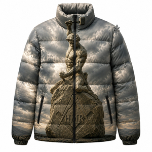 Veste matelassée d'hiver pour homme de haute qualité, en toile sublimée, style Maçonnique Héritage, pour la Fraternité et les Vêtements Grecs - Product Image 3