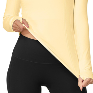 Wholesale Yoga Shirt Women's Casual Sports Custom Logo Quick Dry Breathable Gym <b>Workout</b> Training Fitness Long Sleeve Yoga <b>Jacket</b> - Product Image 3