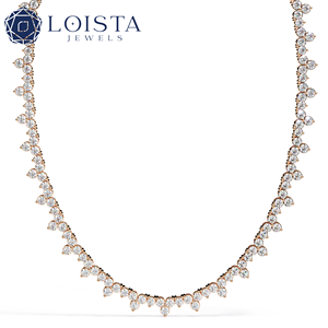 Collier en diamant de laboratoire taille brillant rond avec certificat IGI, bijoux de mariage de luxe pour femmes - Product Image 1