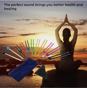 Mars International Ensemble de 9 diapasons Solfeggio pour la guérison, 9 colorés, 9 colorés.. - Product Image 1