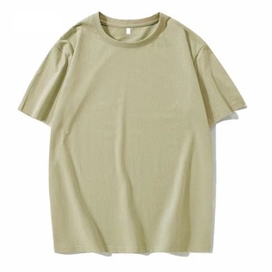 T-shirt à manches courtes en coton peigné, col rond, séchage rapide, avec logo personnalisé brodé ou imprimé, tendance, fabrication OEM en Chine. - Product Image 2