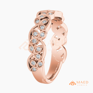 Rose Gold Vintage Moissanite Filigree Ring Lab Grown Diamond Wedding Band Elegant Bridal Jewelry Women - Product Image 6