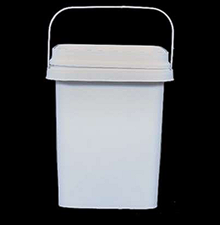 Seau en plastique laminé mat blanc carré de 5 L, avec couvercle à bascule hermétique en PP, facile à ouvrir, pour l'emballage et le stockage en gros - Product Image 2