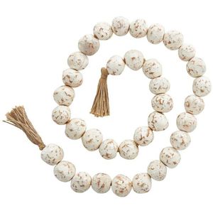 Guirnalda de Cuentas de Resina Blanca con Borlas, Decoración Rústica Boho para el Hogar, Adorno Colgante - Product Image 5