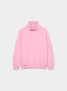 Womens Light Pink <b>Mock</b> <b>Neck</b> Sweatshirt Premium Heavyweight Fleece Pullover Oversized Loungewear Casual Activewear <b>Top</b> - Product Image 6