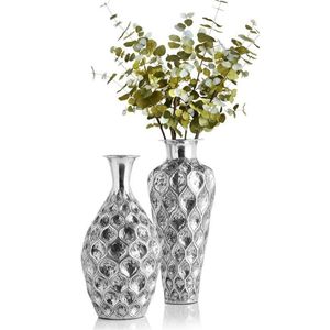 Luxury Silver <b>Mirror</b> Finish Metal Flower Vase Modern Stainless Steel Decorative <b>Tabletop</b> Bud Vase for Wedding Home Decoration - Product Image 2