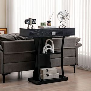 Entryway Living Room <b>Console</b> Table with Drawer and 2 Tier Shelves - Product Image 3