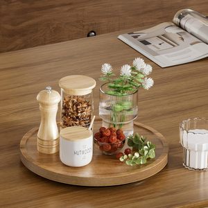 Organizador Giratorio de Madera de Acacia para Cocina, Bandeja Giratoria para Armario, Despensa y Mesa - Product Image 2