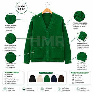 HMR Wholesale Winter Eco-Friendly <b>Cardigan</b> <b>Sweater</b> Custom Color Embroidery Button Knit Sorority University Wear - Product Image 6