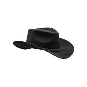 Suede Cowboy <b>Hat</b> With Braided <b>Band</b> Wide Brim Western Style <b>Hat</b> - Product Image 1