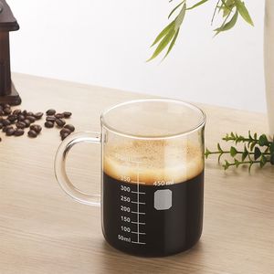 1 Pezzo Tazza in Vetro Borosilicato con Scala Graduata Trasparente, Tazza per Condividere il Caffè - Product Image 1