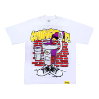T-shirts pour hommes Cupid Tattoo Hip Hop Streetwear en coton 100% peigné, écologique, personnalisable OEM, 300 g/m², motif 'THAT'S AWFUL LOT COUGH SYRUP'