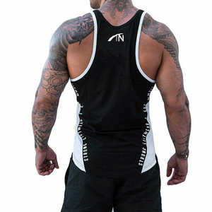 Camiseta sin mangas de verano personalizada para hombre, de punto, informal, para gimnasio, chaleco de entrenamiento muscular, bordado, 100% algodón para culturismo - Product Image 4