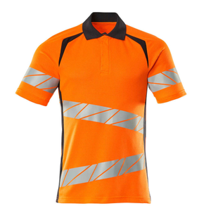 Polo à manches longues réfléchissant fluorescent haute visibilité, sans couture, unisexe, confortable, en polyester - Product Image 1