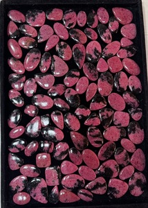 Lote al por mayor de cabujones de rodonita natural, piedras preciosas sueltas, 1 kg, $120, envío gratis, certificado por terceros, suministros para fabricación de joyas. - Product Image 1