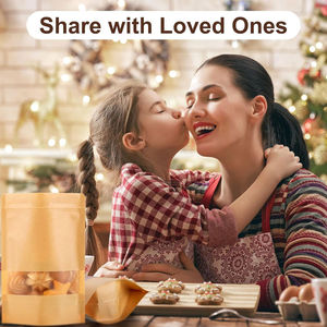 ถุงคราฟท์แบบตั้งได้พร้อมหน้าต่างใสและซิปปิด ถุงกระดาษคราฟท์แบบใช้ซ้ำได้พร้อมหน้าต่างใส - Product Image 3