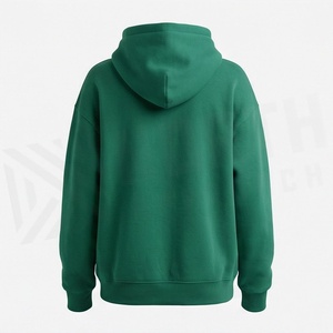 Haut à capuche coupe ample, 66 % coton, 34 % polyester recyclé, toucher doux, poche kangourou, couleur personnalisable, style crop - Product Image 2