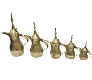 Elegante tetera árabe Dallah de metal, decoración para el hogar, adorno para la sala de estar y la mesa, cafetera Dallah para la mesa de boda. - Product Image 1