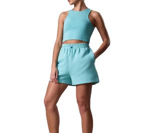 Pantalones cortos deportivos cómodos de gran oferta para mujer, precio al por mayor, logotipo personalizado, nueva moda, pantalones cortos para el sudor para mujer - Product Image 1