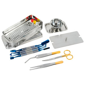 Juego de Instrumentos Quirúrgicos para Injertos Óseos Dentales, Portaóseos Recubiertos de Titanio, Espátulas, Pinzas con Caja de Esterilización - Product Image 1
