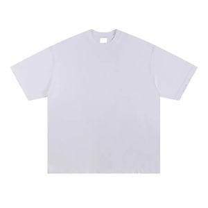 T-shirt japonais 260g épais pour homme, en coton, à manches courtes, col rond, coupe ample, blanc uni, pour club et gym - Product Image 5