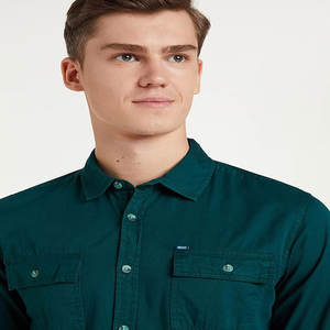 Chemise habillée en coton Oxford de haute qualité pour homme, couleur unie, décontractée, respirante, pour col polo, manches complètes, motifs 3D - Product Image 1