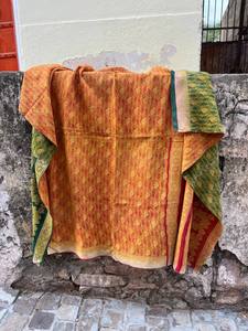 Bohemian Vintage Block Print Cotton Kantha <b>Quilt</b> Reversible Handmade Bed Cover <b>Throw</b> Blanket - Product Image 5