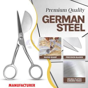 กรรไกรตัดพรมแบบปากเป็ด โลโก้สั่งทำได้ ผลิตตามแบบ OEM  เกรดอุตสาหกรรม ทำจากสแตนเลส สำหรับงานแกะสลักพรม งานปัก  รับประกัน 3 ปี - Product Image 6