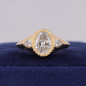 Bague de fiançailles de luxe en or jaune avec diamant taille ovale, style classique pour femme, diamant de laboratoire certifié IGI, 14 carats, 1 à 6 carats, bijoux - Product Image 4