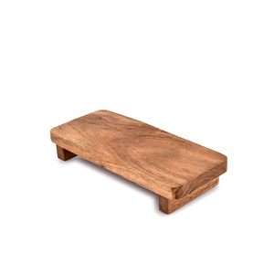 Natural Solid Acacia Wood Modern Farmhouse Rustic Eco-Friendly Plant Pattern Display <b>Stands</b> for Home Kitchen Dcor - Product Image 1