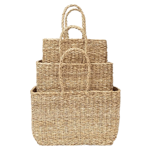 Paniers en jonc de mer faits à la main écologiques Design décoratif avec cadre naturel Matériau en daim manipulé unisexe-Fabriqué au Bangladesh - Product Image 6