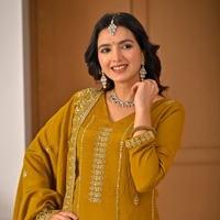 Ensemble Sharara Royal Export Heavy NC Vichitra avec broderies à la main, dupatta brodé de sequins et palazzo