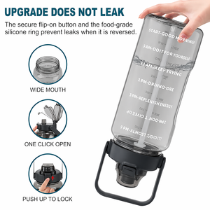 Plastic Drinking Water Bottle with Lid, <b>Reusable</b> Empty Bottle for Travel, Gym & Office 2000ml - Product Image 4
