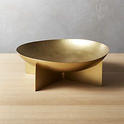 Bol décoratif moderne en or avec base sur piédestal pour la décoration de la maison ou du bureau, élégant bol décoratif en métal - Product Image 3