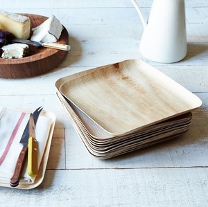 Assiettes carrées en feuille de palmier de qualité supérieure, 8 pouces, légères, design moderne, écologiques, pour réceptions de mariage, traiteur, événements 2026 - Product Image 2