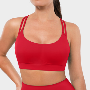 Women's High <b>Support</b> Cross Strap Sports Bra Breathable Yoga Workout <b>Crop</b> <b>Top</b> with Four-Way Stretch Nylon Spandex - Product Image 5