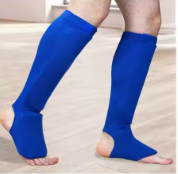 Protège-tibias en tissu de coton bleu HAWK SPORTS INDUSTRIES avec fermeture auto-agrippante, protection légère pour adultes, pour le kickboxing - Product Image 5