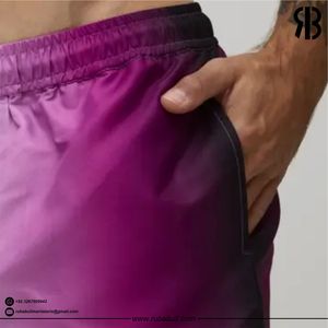 Rubabull <b>Men</b> Gradient Purple Swim Shorts Quick Dry Beach <b>Trunks</b> Custom Ombre Drawstring Summer Board Shorts Wholesale - Product Image 3