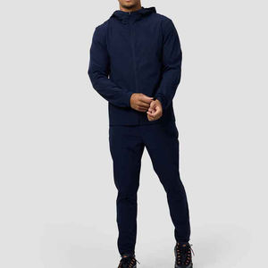 Conjunto Deportivo Unisex Azul Marino con Capucha, Estampado, 2 en 1, con Cordón Ajustable, Color Sólido, Informal, con Bolsillos Laterales, Corte Regular, para Invierno - Product Image 1