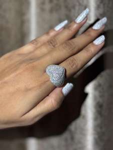 Luxury Iced Out Moissanite Dome <b>Ring</b> for Women Sparkling Pave <b>Statement</b> <b>Ring</b> Bold Cocktail Jewelry Fashion Gift Design - Product Image 6