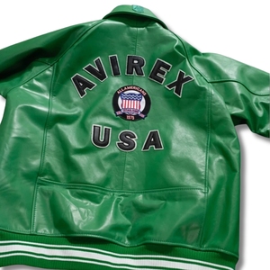 Chaqueta Bomber de Cuero Negra Premium "American Flight Icon" |   Avirex USA Varsity Heritage Series de Alta Gama para Uso Urbano de Alto Volumen - Product Image 3