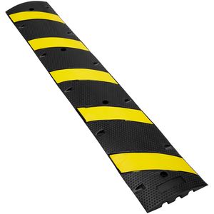 2 Pezzi Dosso Stradale in Gomma Rinforzata da 1,8 m/2,2 m, Capacità 9.980 kg, a 2 Canali, Altamente Riflettente Giallo per Uso Stradale - Product Image 3