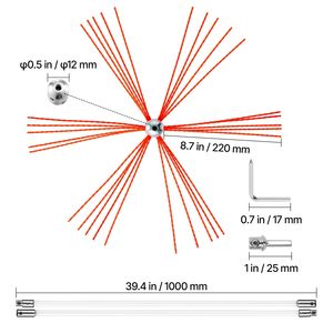 Kit per la Pulizia del Camino da 39 Piedi con Occhiali Protettivi e Spazzole di Ricambio, Accessori per la Pulizia del Caminetto - Product Image 4