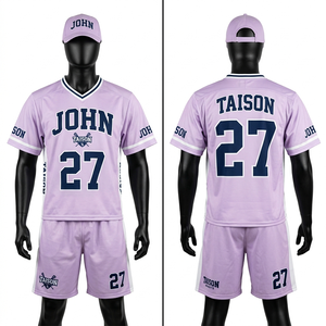 Tenue de lacrosse pour hommes en maille polyester respirante 160 GSM, design à panneaux orange, bleu marine et blanc, ensemble personnalisable avec logo par sublimation - Product Image 2