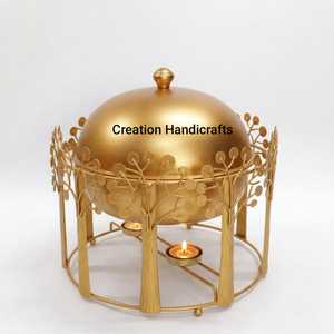Luxury Hanging Chafing Dish Set Gold Branch Design Stainless Steel <b>Buffet</b> Food <b>Warmer</b> - Product Image 6