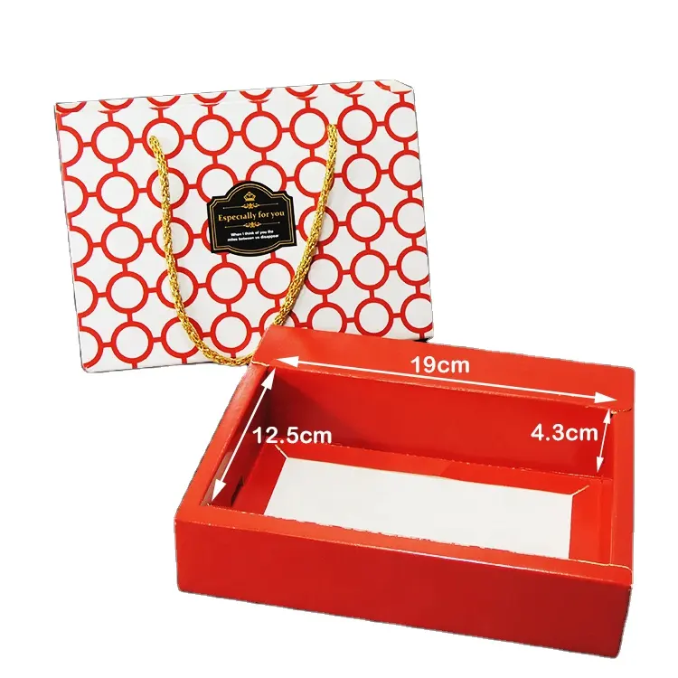 Kırmızı ve beyaz daire desen kutuları katlanabilir çekmece <span class=keywords><strong>bebek</strong></span> duş kağit kutu