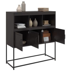 Aparador Estándar de Acero Laminado en Frío Negro para Sala de Estar, Gabinetes Elegantes - Product Image 5